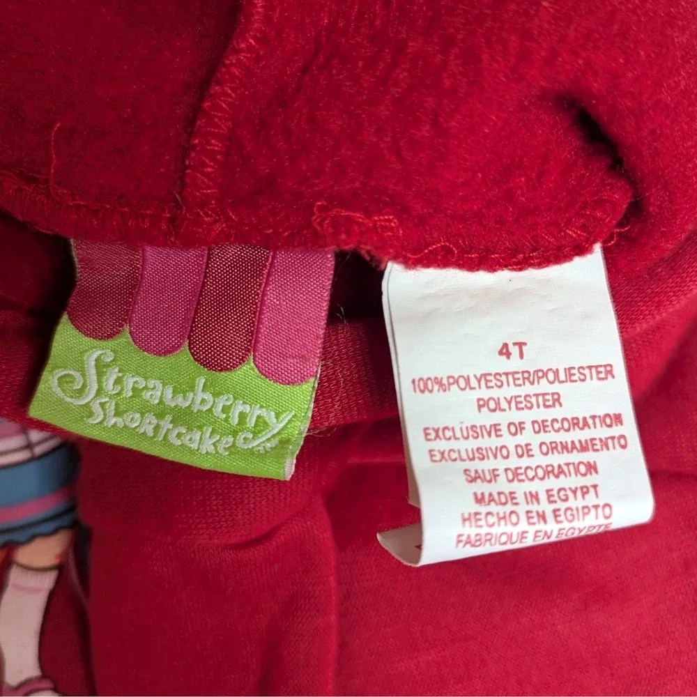 Vintage‎ Strawberry Shortcake Dream 2007 Sweatshirt Hoodie Kids Toddler Size 4T